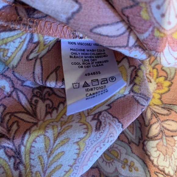 Ann Taylor LOFT Womens Size Small Multicolor Floral Paisley Viscose V-Neck Top - Picture 5 of 5